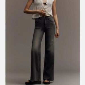 MOTHER The Hustler Roller Wide Leg Ankle Fray Jeans Call It A Night 32 NWT
